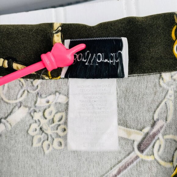 Bon Worth Vintage Full Zip Windbreaker Jacket Gold Tassel Link Print size Lp - Picture 3 of 5